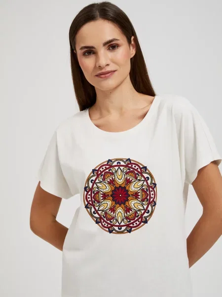 Tricou Moodo cu imagine alb