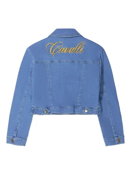 Kurtka jeansowa dziecięca Roberto Cavalli niebieska