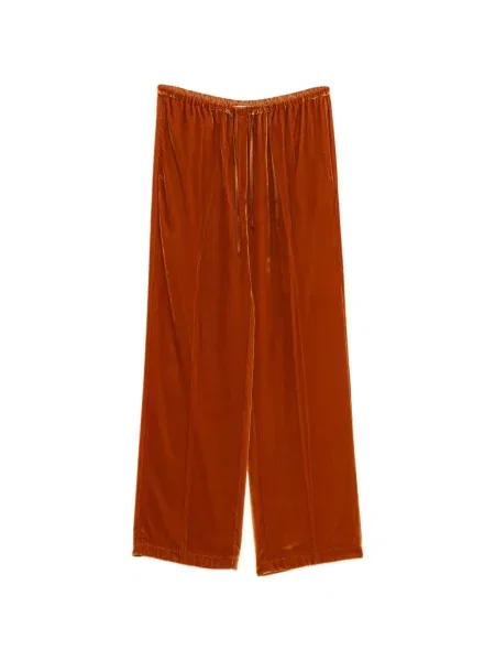 Pantaloni Forte_forte de catifea cu cordon portocaliu