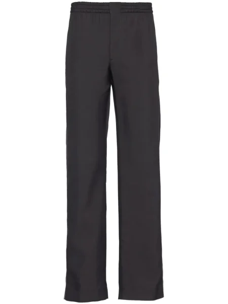 Pantaloni Prada de mătase cu imagine negru