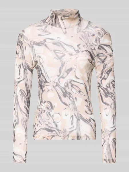 Bluzka z długim rękawem o kroju slim fit w półtransparentnym designie Marc Cain biała