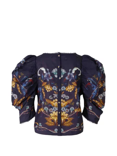 Top Farm Rio cu model floral cu imagine albastru