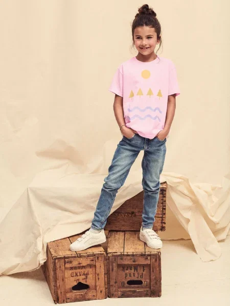 Tricou copii Fruit Of The Loom roz