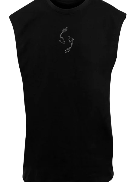 Merchcode Majica Spring Yin & Jang Fish crna bijela