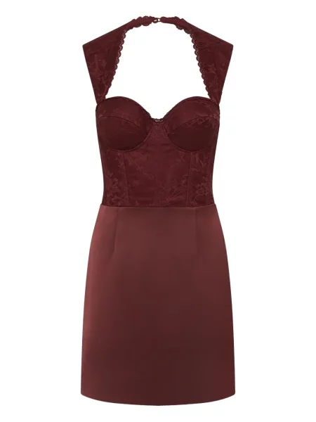 Rochie mini Rebecca Vallance din dantelă de costum roșu