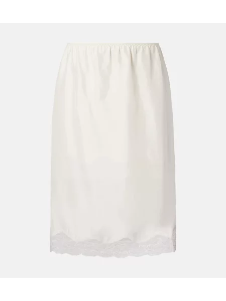 Jedwabna spódnica midi Dorothee Schumacher do kolan biała