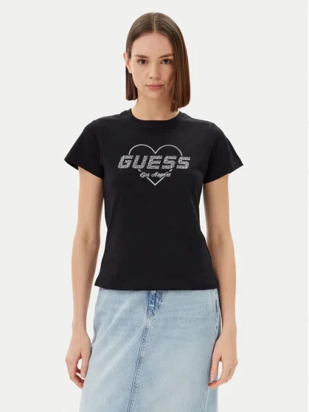 Тениска Guess NARCISO дамска черно