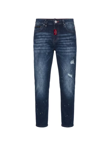 Blugi conici Philipp Plein conici albastru