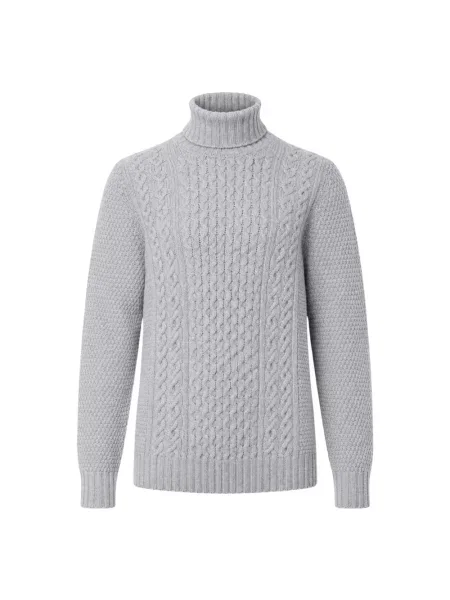 Sweter z golfem Drumohr wełniany do golfa szary