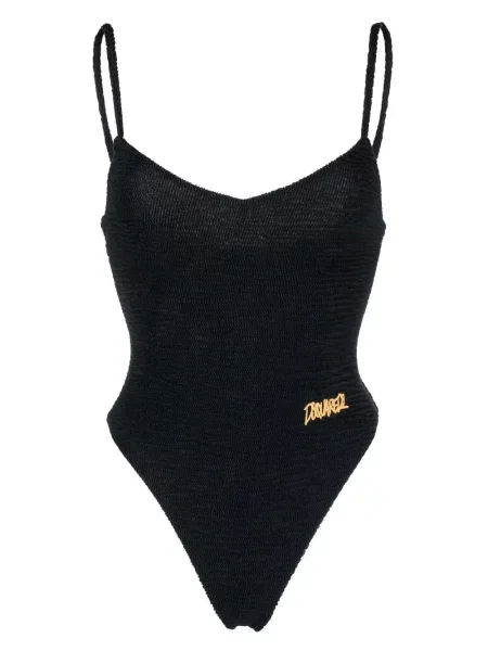 Costum de baie Dsquared2 cu broderie negru