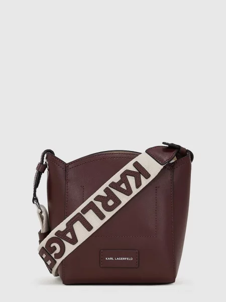 Шкіряна сумочка Karl Lagerfeld бордовий