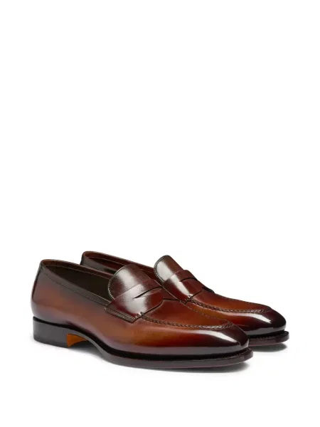 Pantofi loafer Santoni din piele maro
