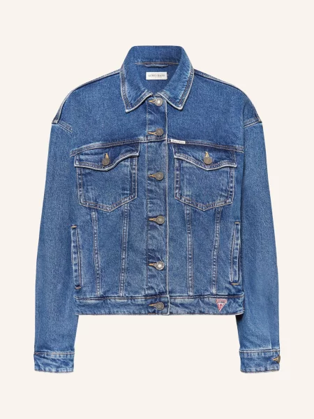 Kurtka Guess JEANS Oversize Trucker Jacket Gj Medium Wash S niebieska