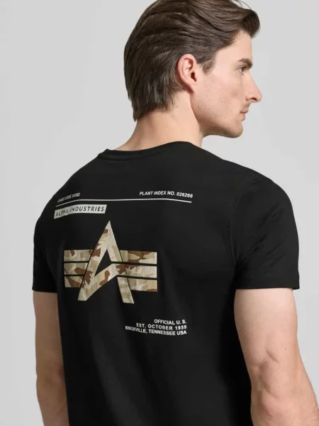 T-shirt z naszywką z logo model Camo' Alpha Industries