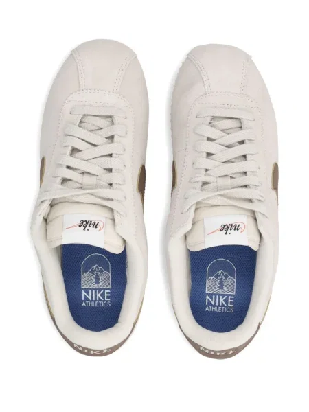 Sweter Nike zamszowy plisowany z nadrukiem brązowy