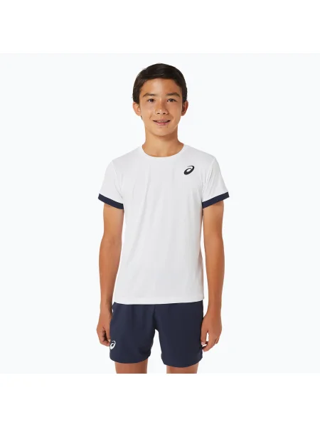 Детска тениска ASICS Tennis Top brilliant white/midnight бяло