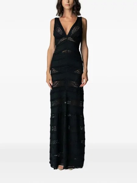 Rochie maxi Miau By Clara Rotescu din dantelă negru