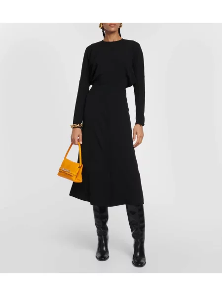 Rochie midi Victoria Beckham până la genunchi de costum negru