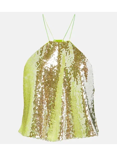 Top Dorothee Schumacher cu gât halter verde