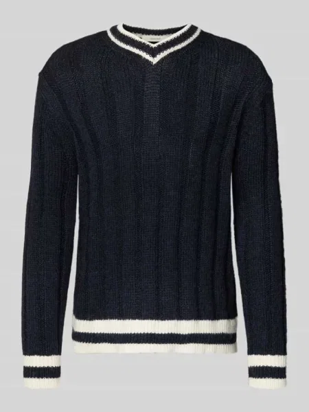 Sweter o kroju relaxed fit z dzianiny z dodatkiem wełny model ‘ROY’ Selected Homme