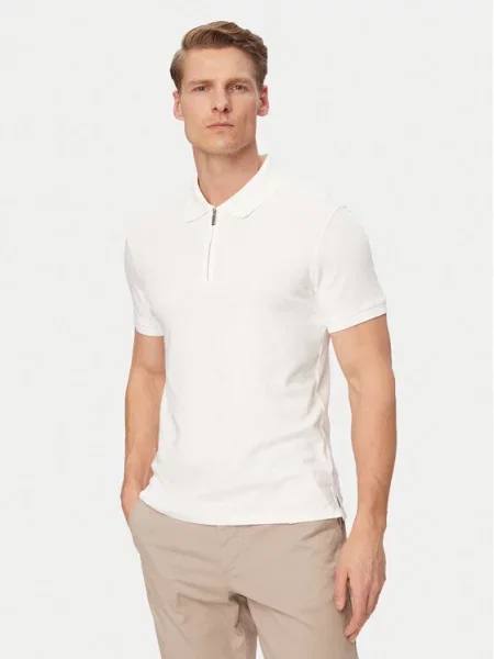 Calvin Klein Тениска с яка и бял