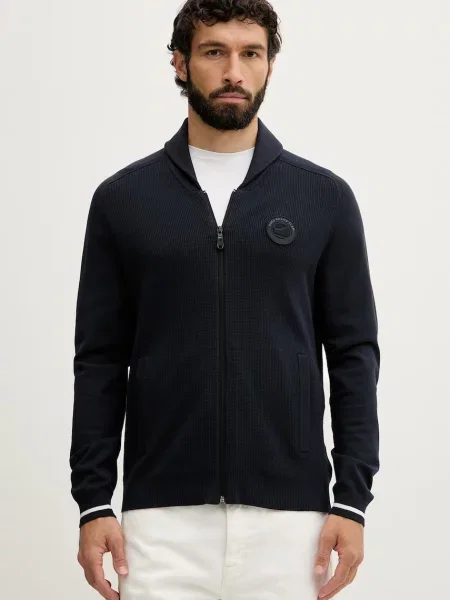 BOSS Green cardigan pentru bărbați cu vâscoză KN_Union FZ verde