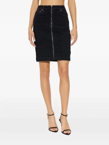 Fustă din denim Balmain negru