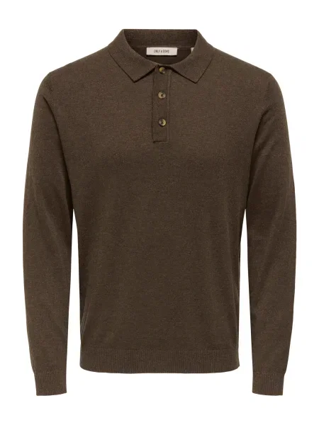 Only & Sons Pulover ONSLOUI ciocolatiu