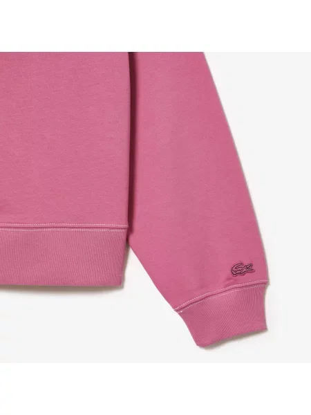 Lacoste Bluza Z Kapturem Z Nadrukiem Teksturowanym różowa