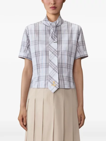 Bluză Thom Browne în carouri alb