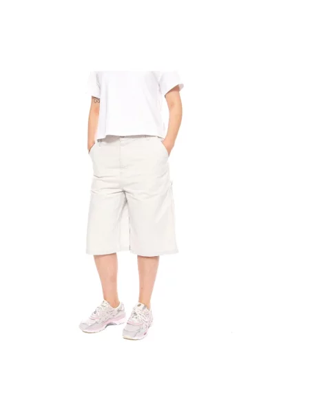 Krótkie szorty Carhartt Wip w paski beżowe