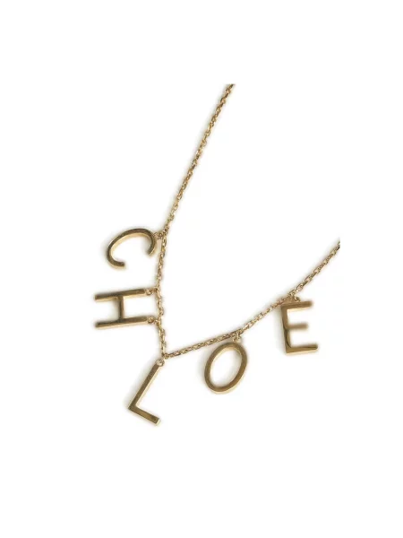 Naszyjnik Chloe z logo elegancki żółty