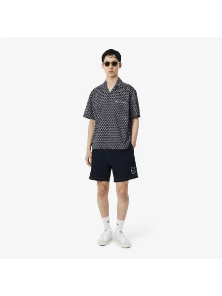 Lacoste Koszula Z Nadrukiem Relaxed Fit granatowa