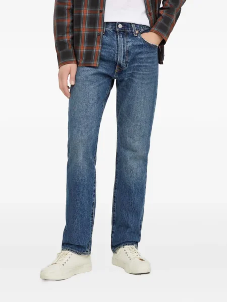 Карирани дънки straight leg Levi's® с шипове кафяво