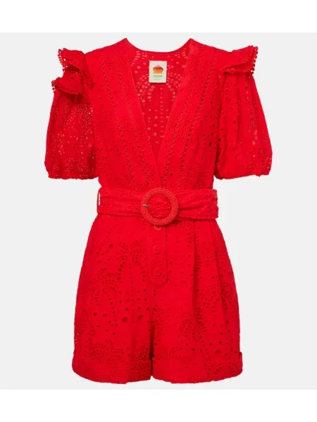 Salopetă Farm Rio cu broderie roșu