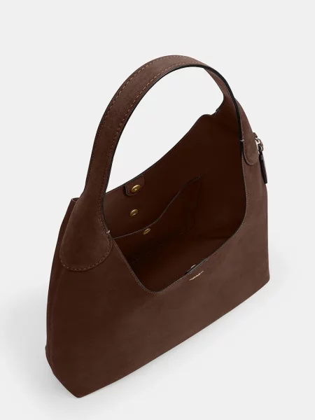 Coach torebka shopper zamszowa Brooklyn Shoulder Bag 39 brązowa