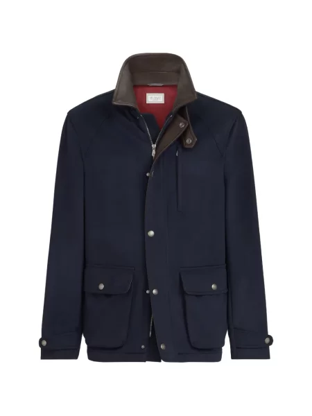 Geanta de piele Brunello Cucinelli albastru
