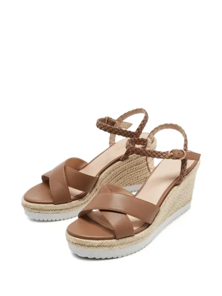 Sandale Stuart Weitzman cu pană țesuți maro