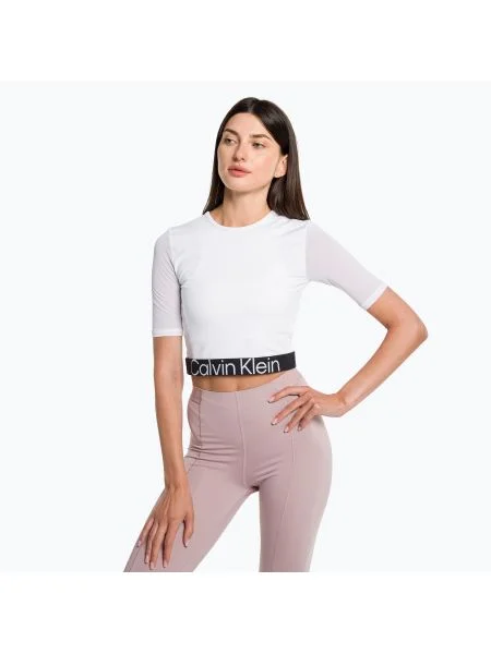 Дамска тениска Calvin Klein Knit bright white бяло