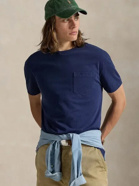 Polo Ralph Lauren t-shirt gładki granatowy
