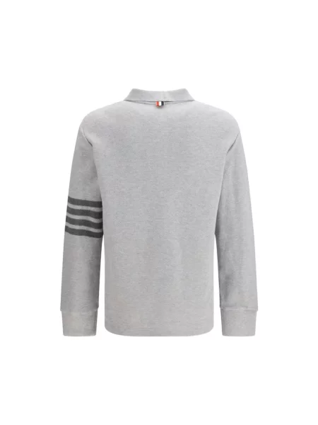 Gra polo Thom Browne z długim rękawem szary