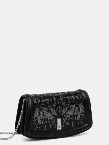 BOSS torebka skórzana czarny