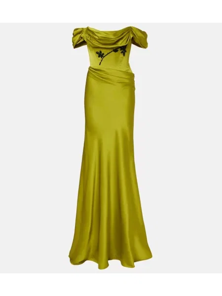 Rochie Clio Peppiatt din satin verde