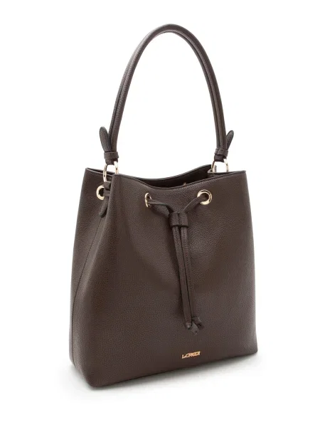 L.CREDI Geantă tip sac Ebony închis maro