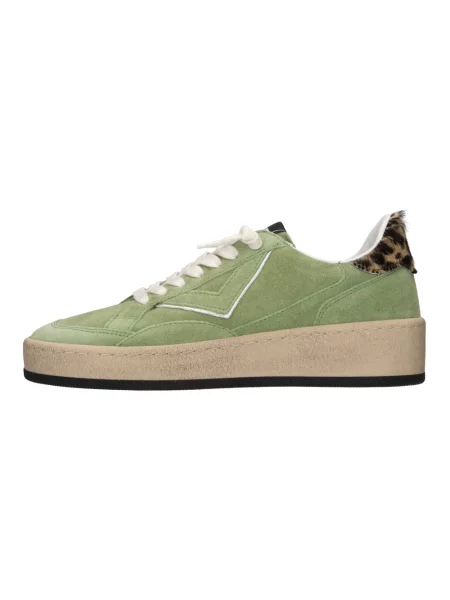 Sneakersy 4b12 skórzane zielone