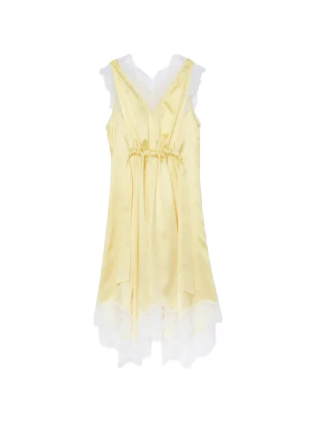 Rochie midi 3.1 Phillip Lim cu decolteu în V din dantelă galben