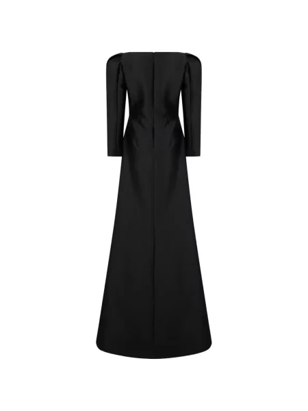 Rochie maxi Alberta Ferretti cu funde cu decolteu în V negru