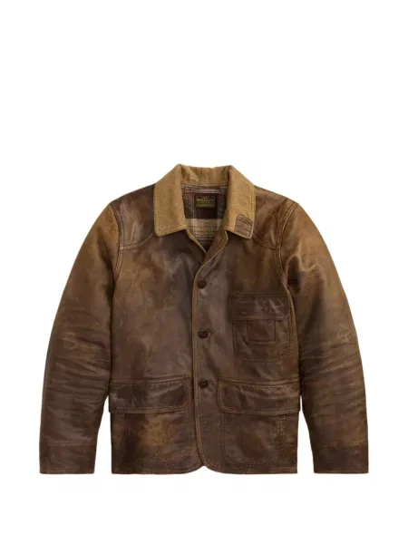 Gulerat geanta de piele Ralph Lauren Rrl maro