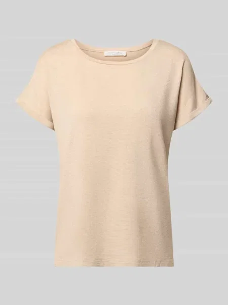 T-shirt z mieszanki o kroju relaxed fit Christian Berg Woman brązowa