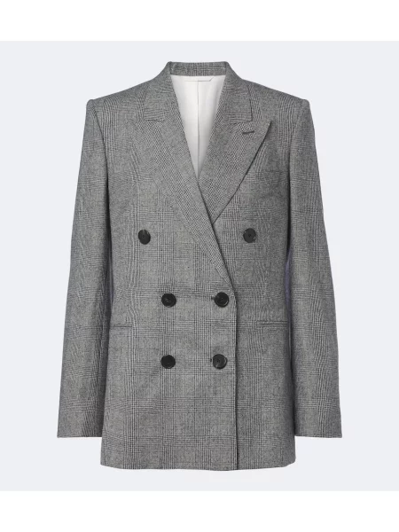 Sacou Givenchy de lână în carouri gri
